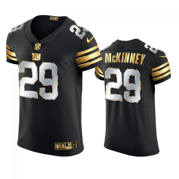 New York Giants Xavier McKinney Black 2020-21 Golden Edition Elite Jersey