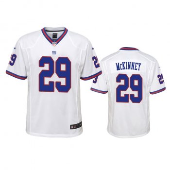 Youth New York Giants Xavier McKinney White Color Rush Game Jersey