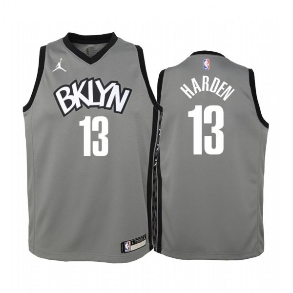 Youth James Harden Brooklyn Nets 2020-21 Statement Jersey - Gray