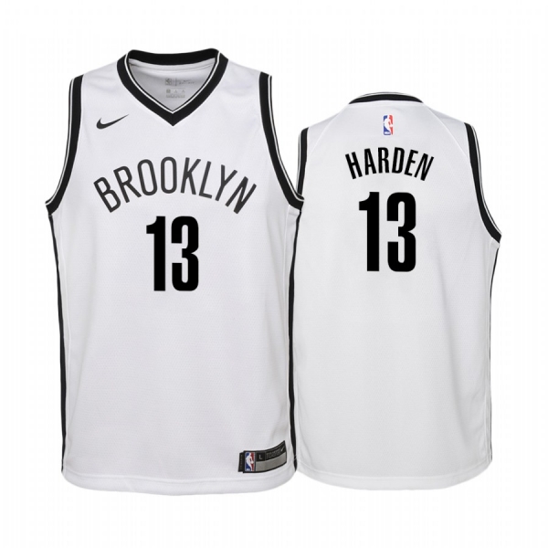 Youth Brooklyn Nets James Harden 2020-21 Association Edition White Jersey #13