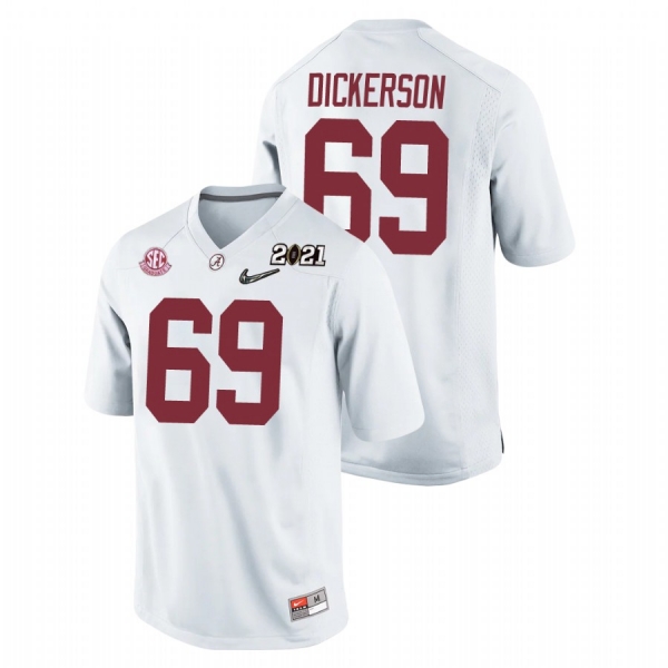 Youth Alabama Crimson Tide Landon Dickerson White 2021 National Championship Replica Jersey