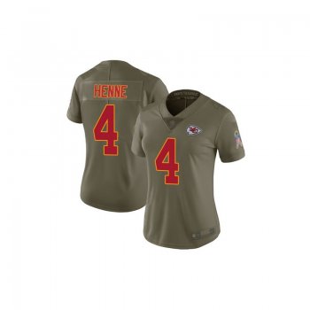 Women's Limited Chad Henne Olive Jersey - #4 Football Kansas City Chiefs 2017 Salute to Service