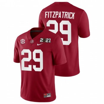 Men Alabama Crimson Tide Minkah Fitzpatrick Crimson 2021 Rose Bowl Champions College Football Playoff Home Jersey