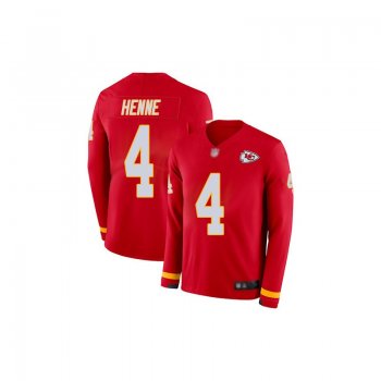 Limited Men's Chad Henne Red Jersey - #4 Football Kansas City Chiefs Therma Long Sleeve