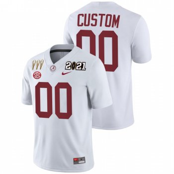 Men Alabama Crimson Tide Custom White 3X CFP National Championship Winner Jersey