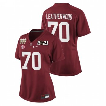 Women's Alabama Crimson Tide Alex Leatherwood Crimson 3X CFP National Championship Special Edition Jersey