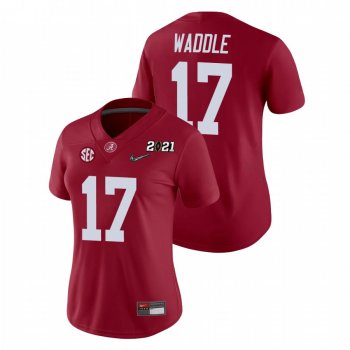 Women's Alabama Crimson Tide Jaylen Waddle Crimson 2021 National Championship College Football Jersey