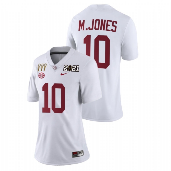 Women's Alabama Crimson Tide Mac Jones White 3X CFP National Championship Limited Jersey