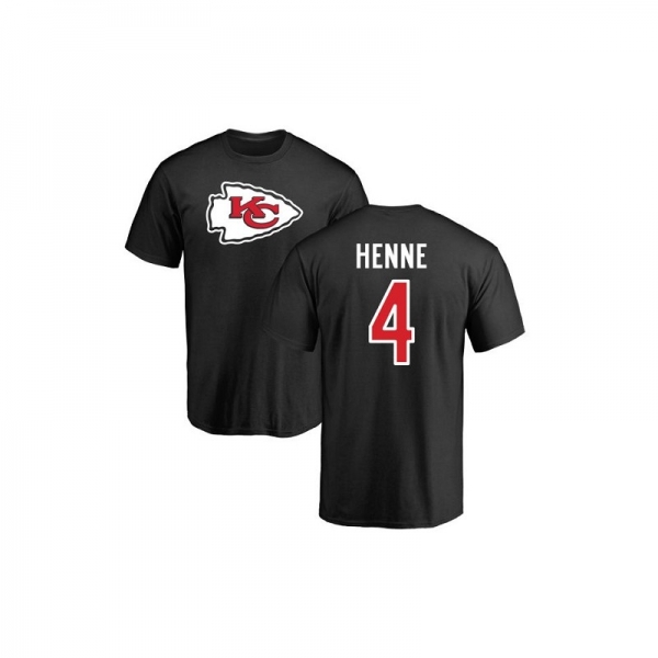 Chad Henne Black Name & Number Logo - #4 Football Kansas City Chiefs T-Shirt