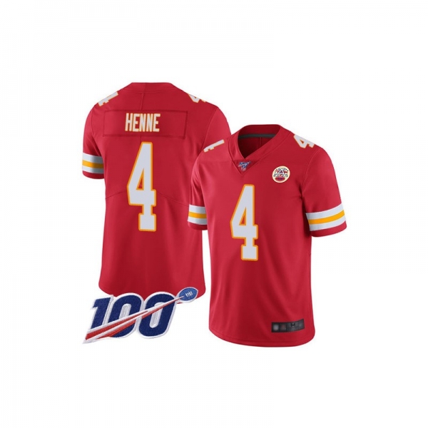 Youth Limited Chad Henne Red Home Jersey - #4 Football Kansas City Chiefs 100th Season Vapor Untouchable