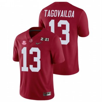 Men's Alabama Crimson Tide Tua Tagovailoa Crimson 2021 National Championship Jersey