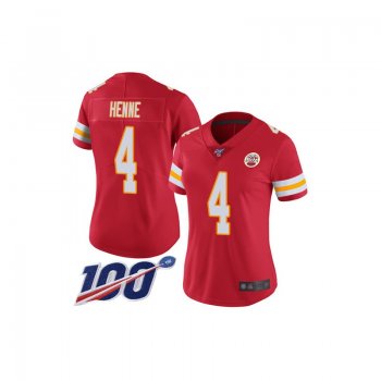 Women's Limited Chad Henne Red Home Jersey - #4 Football Kansas City Chiefs 100th Season Vapor Untouchable