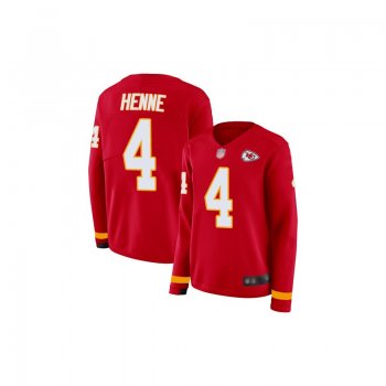 Women's Limited Chad Henne Red Jersey - #4 Football Kansas City Chiefs Therma Long Sleeve