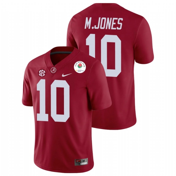 Men's Alabama Crimson Tide Mac Jones Crimson 2021 Rose Bowl College Football Jersey