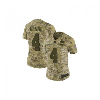 Women's Limited Chad Henne Camo Jersey - #4 Football Kansas City Chiefs 2018 Salute to Service