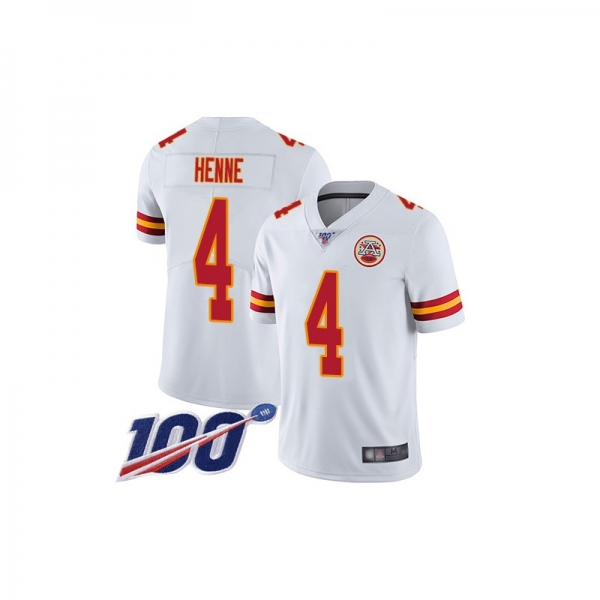 Youth Limited Chad Henne White Road Jersey - #4 Football Kansas City Chiefs 100th Season Vapor Untouchable