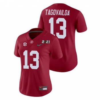 Women's Alabama Crimson Tide Tua Tagovailoa Crimson 2021 National Championship College Football Jersey