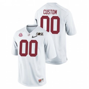 Youth Alabama Crimson Tide Custom White 2021 National Championship Replica Jersey