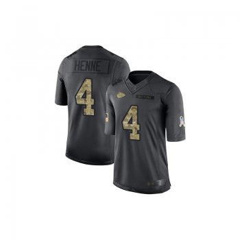 Youth Limited Chad Henne Black Jersey - #4 Football Kansas City Chiefs 2016 Salute to Service