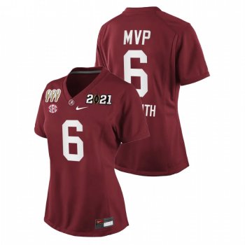 Women's Alabama Crimson Tide DeVonta Smith Crimson 3X CFP National Championship Special Edition Jersey