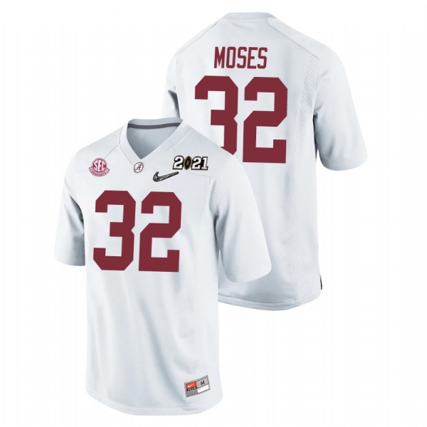 Youth Alabama Crimson Tide Dylan Moses White 2021 National Championship Replica Jersey