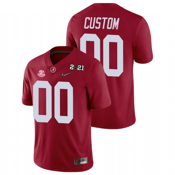 Men's Alabama Crimson Tide Custom Crimson 2021 National Championship Jersey