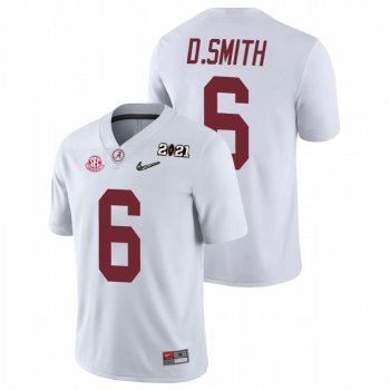 Men's Alabama Crimson Tide DeVonta Smith White 2021 National Championship Jersey