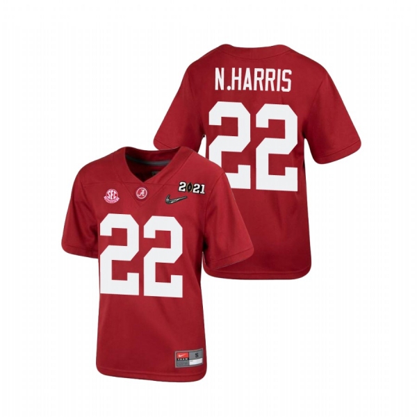 Youth Alabama Crimson Tide Najee Harris Crimson 2021 National Championship Jersey