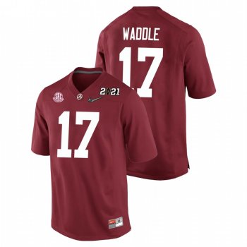 Youth Alabama Crimson Tide Jaylen Waddle Crimson 2021 National Championship Replica Jersey