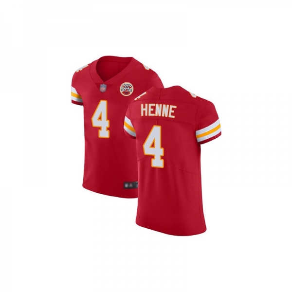 Elite Men's Chad Henne Red Home Jersey - #4 Football Kansas City Chiefs Vapor Untouchable