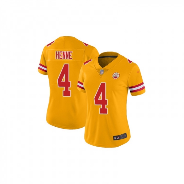 Women's Limited Chad Henne Gold Jersey - #4 Football Kansas City Chiefs Inverted Legend