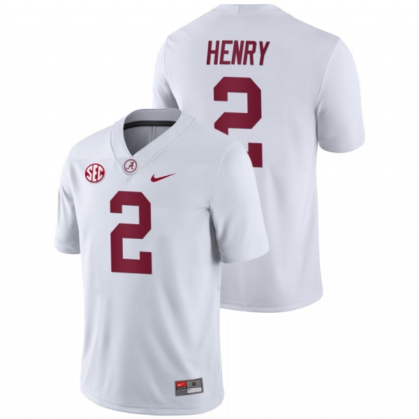 Men's Alabama Crimson Tide Derrick Henry White College Football Away Game Jersey