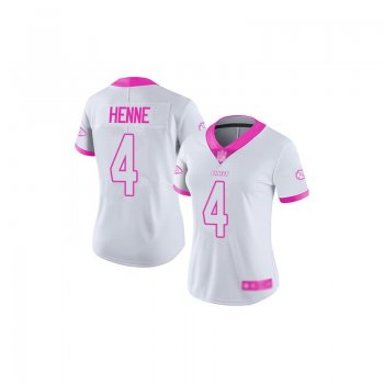 Women's Limited Chad Henne White/Pink Jersey - #4 Football Kansas City Chiefs Rush Fashion