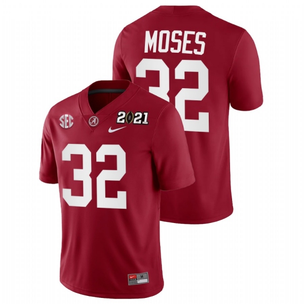 Men Alabama Crimson Tide Dylan Moses Crimson 2021 Rose Bowl Champions College Football Playoff Home Jersey