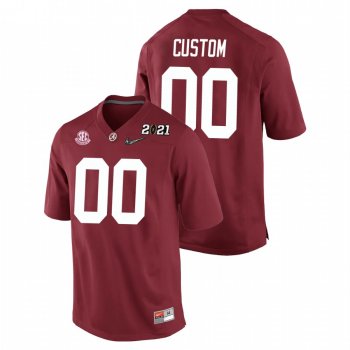 Youth Alabama Crimson Tide Custom Crimson 2021 National Championship Replica Jersey