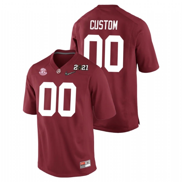 Youth Alabama Crimson Tide Custom Crimson 2021 National Championship Replica Jersey