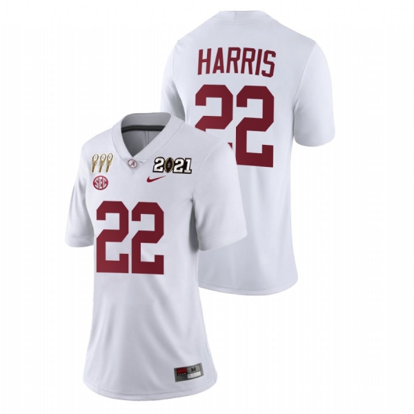 Women's Alabama Crimson Tide Najee Harris White 3X CFP National Championship Limited Jersey