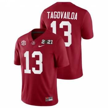 Men Alabama Crimson Tide Tua Tagovailoa Crimson 2021 Rose Bowl Champions College Football Playoff Home Jersey