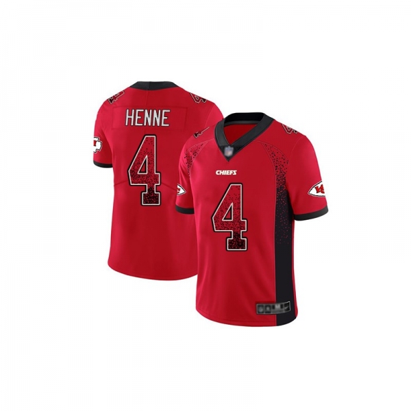 Limited Men's Chad Henne Red Jersey - #4 Football Kansas City Chiefs Rush Drift Fashion