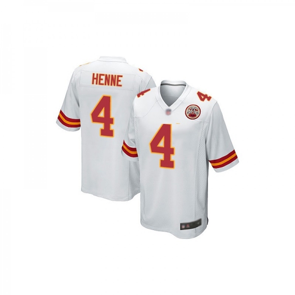 Game Men's Chad Henne White Road Jersey - #4 Football Kansas City Chiefs