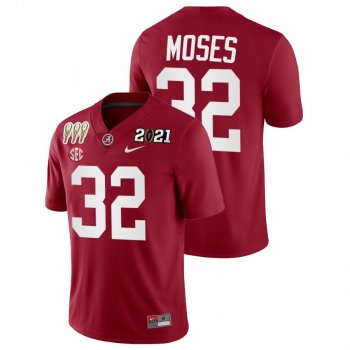 Men Alabama Crimson Tide Dylan Moses Crimson 3X CFP National Championship Winner Jersey