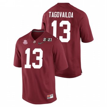 Youth Alabama Crimson Tide Tua Tagovailoa Crimson 2021 National Championship Replica Jersey