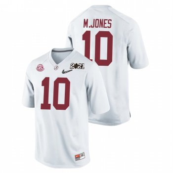 Youth Alabama Crimson Tide Mac Jones White 2021 National Championship Replica Jersey