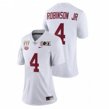 Women's Alabama Crimson Tide Brian Robinson Jr. White 3X CFP National Championship Limited Jersey