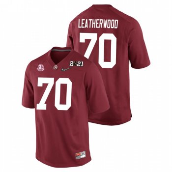 Youth Alabama Crimson Tide Alex Leatherwood Crimson 2021 National Championship Replica Jersey