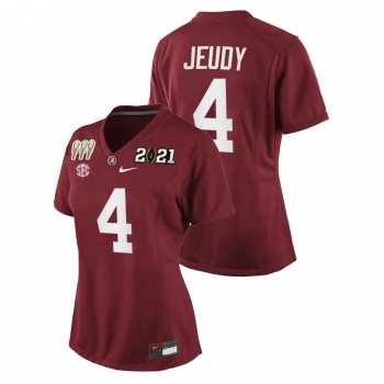 Women's Alabama Crimson Tide Jerry Jeudy Crimson 3X CFP National Championship Special Edition Jersey