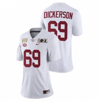 Women's Alabama Crimson Tide Landon Dickerson White 3X CFP National Championship Limited Jersey