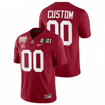 Men Alabama Crimson Tide Custom Crimson 3X CFP National Championship Winner Jersey