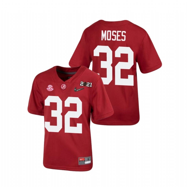 Youth Alabama Crimson Tide Dylan Moses Crimson 2021 National Championship Jersey