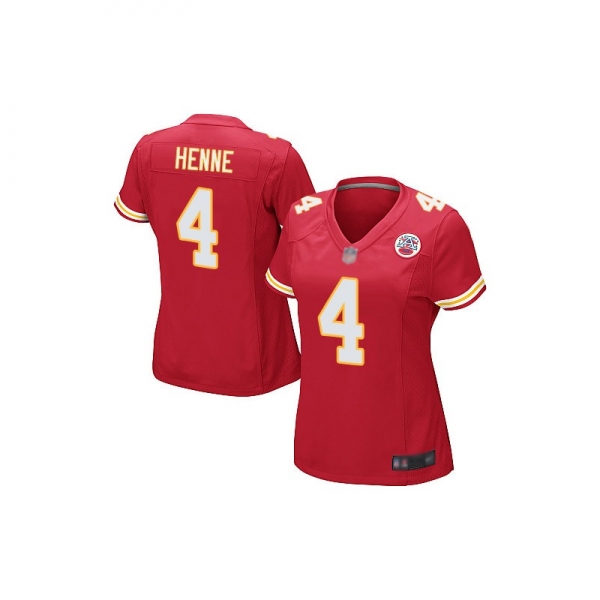 Women's Game Chad Henne Red Home Jersey - #4 Football Kansas City Chiefs